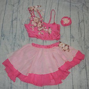 2p. Glamour costume Pink with clip bow